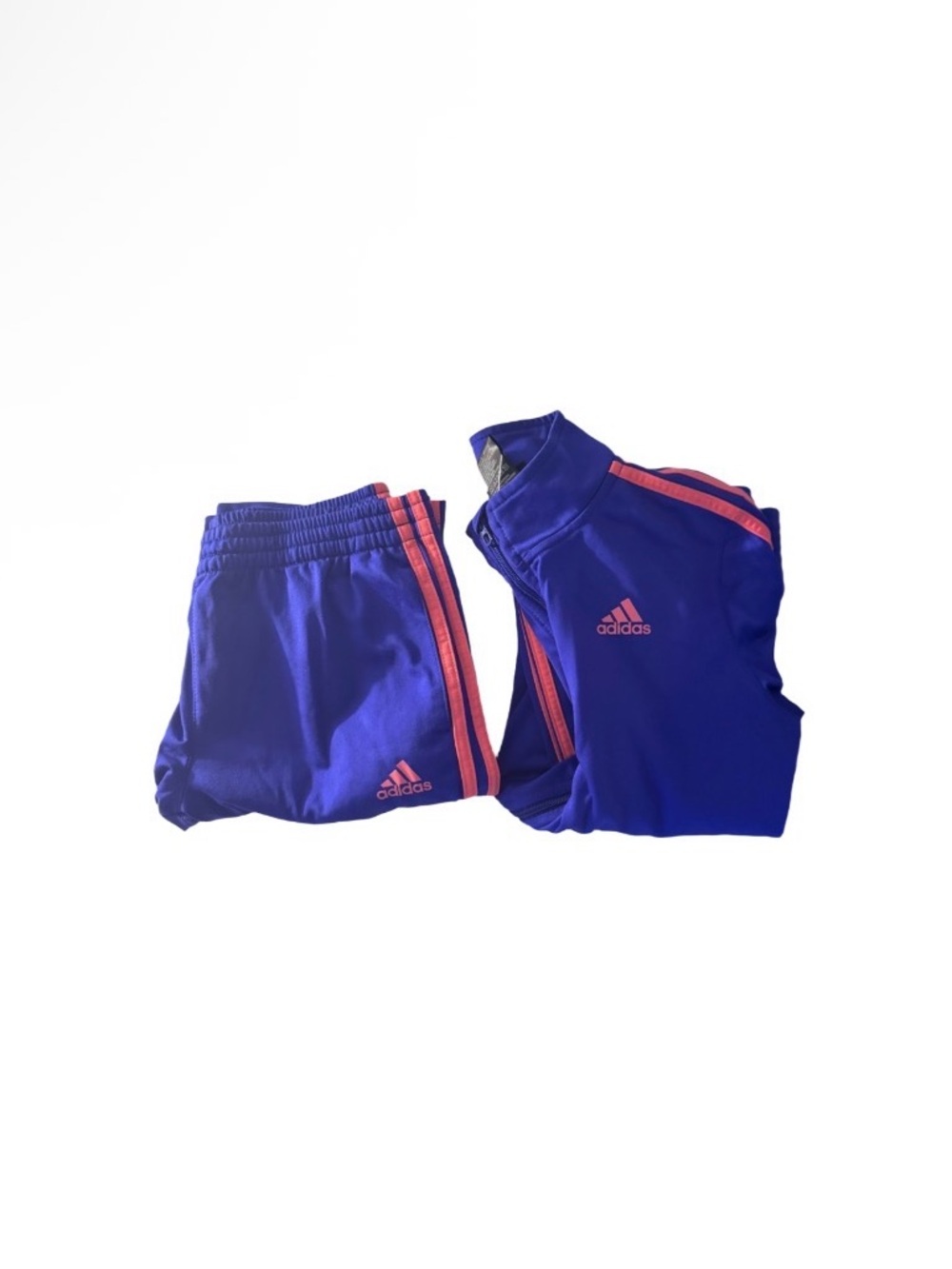 adidas Royal Purple Track Jacket and Pants with Orange Stripes